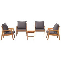 Ensemble bistrot avec coussin 5 pcs Marron Bois d'Acacia Massif 515929515929