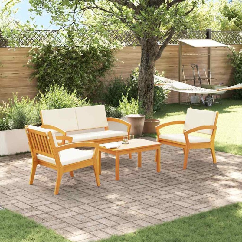 Ensemble bistrot avec coussin 4 pcs Marron Polyester 515930515930