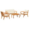 Ensemble bistrot avec coussin 4 pcs Marron Polyester 515930515930