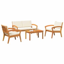 Ensemble bistrot avec coussin 4 pcs Marron Polyester 515930515930