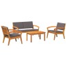 Ensemble bistrot avec coussin 4 pcs Marron Polyester 515931515931