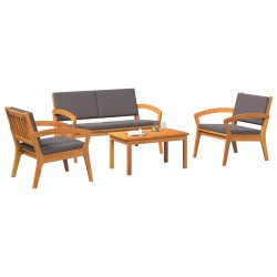 Ensemble bistrot avec coussin 4 pcs Marron Polyester 515931515931