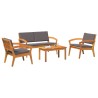 Ensemble bistrot avec coussin 4 pcs Marron Polyester 515931515931