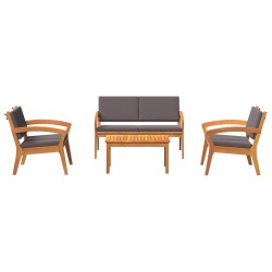 Ensemble bistrot avec coussin 4 pcs Marron Polyester 515931515931