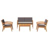 Ensemble bistrot avec coussin 4 pcs Marron Polyester 515931515931