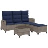 Salon de jardin 3 pcs avec coussins forme L gris résine tressée 515932515932