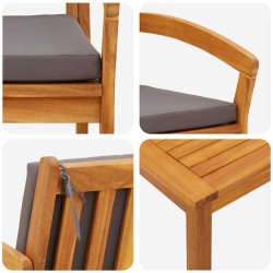 Ensemble bistrot avec coussin 3 pcs Marron Polyester 515933515933