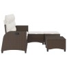 Salon de jardin 3 pcs avec coussins forme L marron polyrotin 515936515936