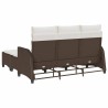 Salon de jardin 3 pcs avec coussins forme L marron polyrotin 515936515936