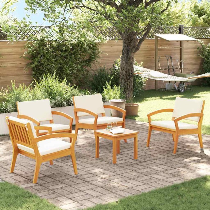 Ensemble bistrot avec coussin 5 pcs Marron Polyester 515943515943