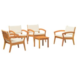 Ensemble bistrot avec coussin 5 pcs Marron Polyester 515943515943
