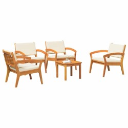 Ensemble bistrot avec coussin 5 pcs Marron Polyester 515943515943