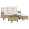 Salon de jardin avec coussins forme de L 3 pcs beige polyrotin 515944515944
