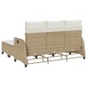 Salon de jardin avec coussins forme de L 3 pcs beige polyrotin 515944515944