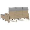 Salon de jardin avec coussins forme de L 3 pcs beige polyrotin 515945515945