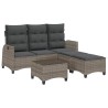 Salon de jardin 3 pcs avec coussins forme L gris résine tressée 515946515946