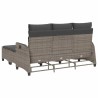 Salon de jardin 3 pcs avec coussins forme L gris résine tressée 515946515946