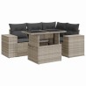 Salon de jardin 5 pcs avec coussins gris clair résine tressée 515962515962