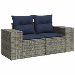 Salon de jardin 5 pcs avec coussins gris résine tressée 515970515970