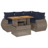 Salon de jardin 5 pcs avec coussins gris résine tressée 515971515971