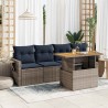 Salon de jardin 5 pcs avec coussins gris résine tressée 515976515976