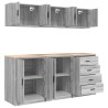 Armoires de garage 6 pcs sonoma gris bois d'ingénierie 515981515981