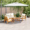 Ensemble bistrot 4 pcs Marron et Crème Bois d'Acacia Massif 515982515982