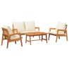 Ensemble bistrot 4 pcs Marron et Crème Bois d'Acacia Massif 515982515982