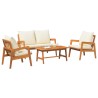 Ensemble bistrot 4 pcs Marron et Crème Bois d'Acacia Massif 515982515982