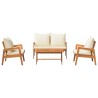 Ensemble bistrot 4 pcs Marron et Crème Bois d'Acacia Massif 515982515982