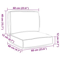 Set de coussins de palette 2 pcs Gris Tissu Oxford 515985515985