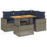 Salon de jardin 5 pcs avec coussins gris résine tressée 515986515986