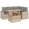 Salon de jardin avec coussins 5 pcs beige résine tressée 515987515987