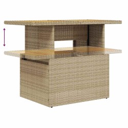 Salon de jardin avec coussins 5 pcs beige résine tressée 515992515992