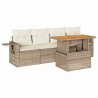 Salon de jardin avec coussins 5 pcs beige résine tressée 515994515994