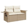 Salon de jardin avec coussins 5 pcs beige résine tressée 515994515994
