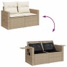 Salon de jardin avec coussins 5 pcs beige résine tressée 515994515994