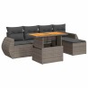 Salon de jardin 6 pcs avec coussins gris résine tressée 515996515996