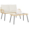 Ensemble de salle à manger pour jardin 2 pcs Naturel polyrotin 516000516000