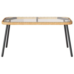 Ensemble de salle à manger pour jardin 2 pcs Naturel polyrotin 516000516000