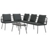 Ensemble de canapé de jardin avec coussin 2 pcs Noir polyrotin 516001516001