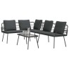 Ensemble de canapé de jardin avec coussin 2 pcs Noir polyrotin 516001516001