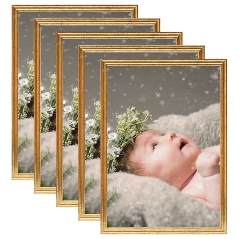 Collage de cadres photo 5 pcs de table Doré 15x21 cm MDF 516002516002