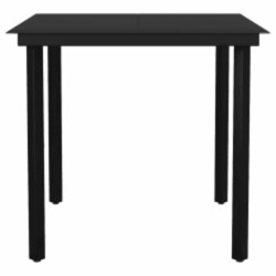 Ensemble à manger de jardin et coussins 5 pcs noir rotin verre 516005516005