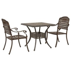 Ensemble de tables de jardin 3 pcs Bronze Aluminium coulé 516007516007