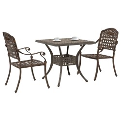 Ensemble de tables de jardin 3 pcs Bronze Aluminium coulé 516007516007