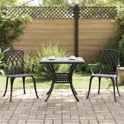 Ensemble de tables de jardin 3 pcs Noir Aluminium coulé 516008516008