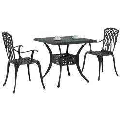 Ensemble de tables de jardin 3 pcs Noir Aluminium coulé 516008516008
