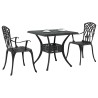 Ensemble de tables de jardin 3 pcs Noir Aluminium coulé 516008516008