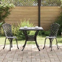 Ensemble de tables de jardin 3 pcs Noir Aluminium coulé 516009516009